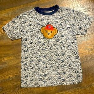 Boy's Polo Ralph Lauren All Over Polo Bear Tee Shirt Gray & Navy Large size S